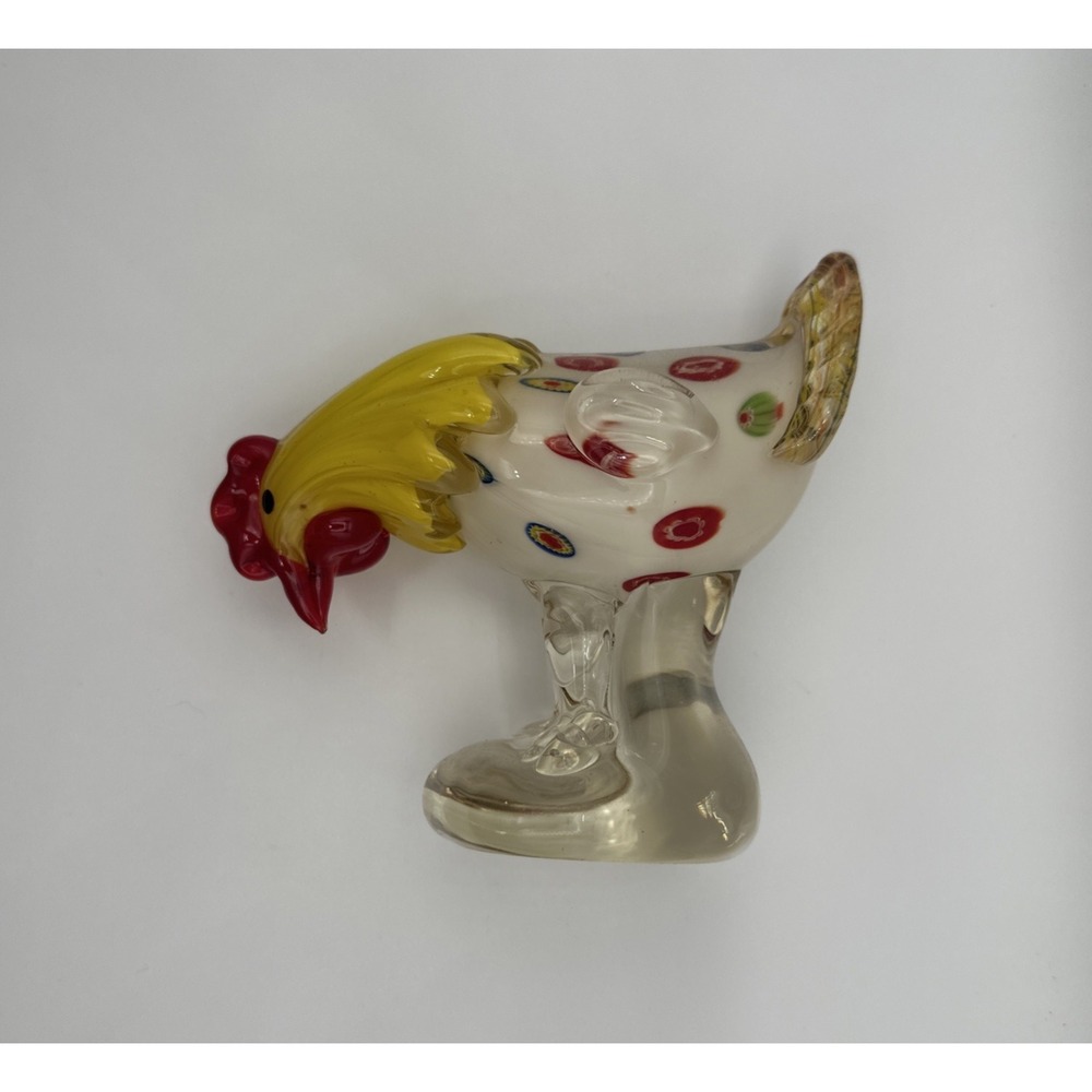 Lenox Morning Mingle Vibrant Hand Blown Art Glass Rooster 5.5 Inch Height - Picture 6 of 9